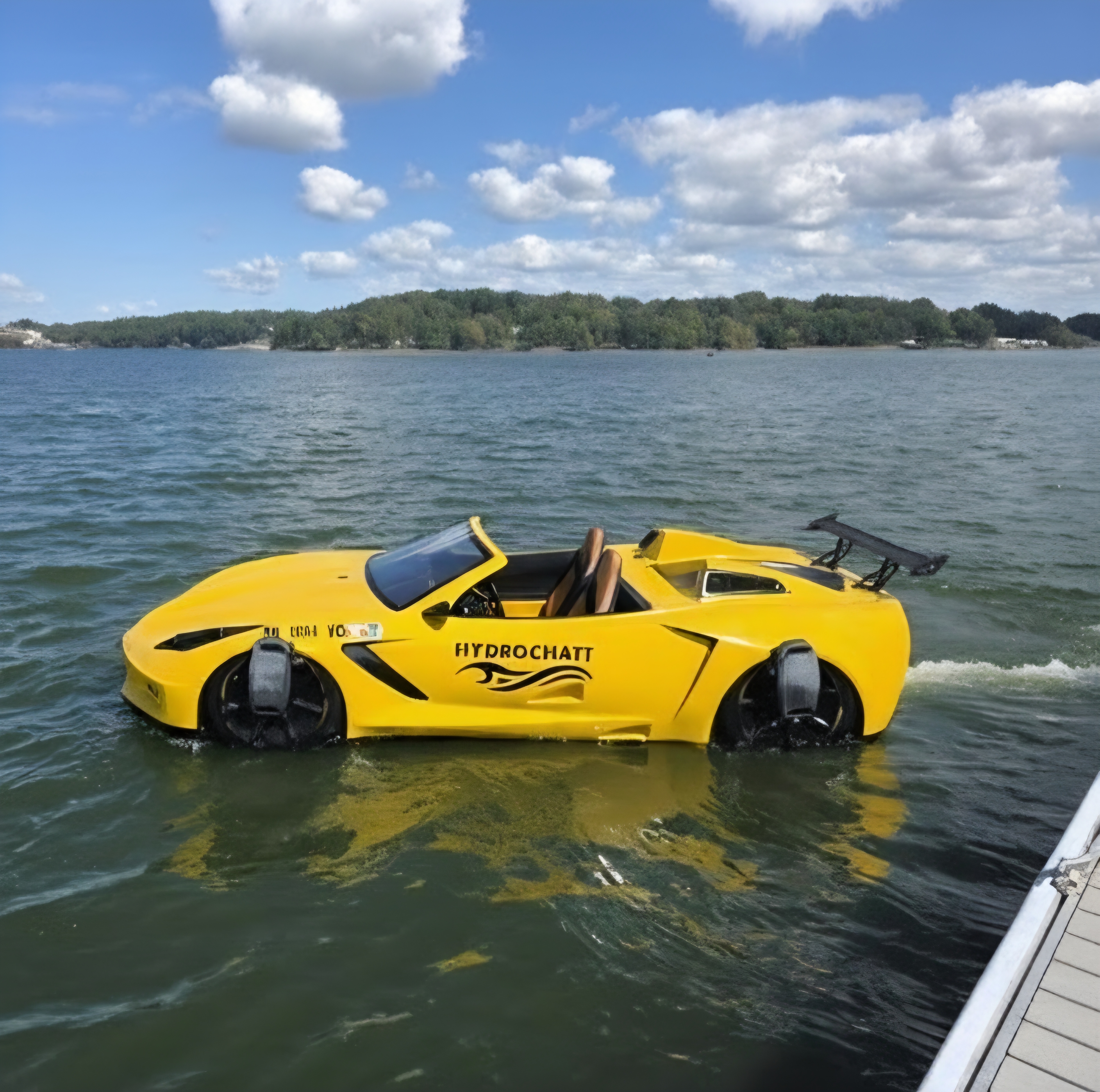Close-up of JetCar sports car styling